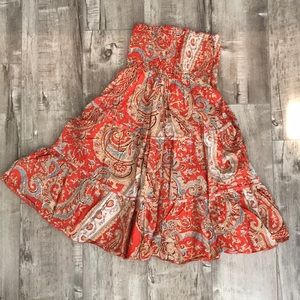 Strapless Summer Dress In Paisley